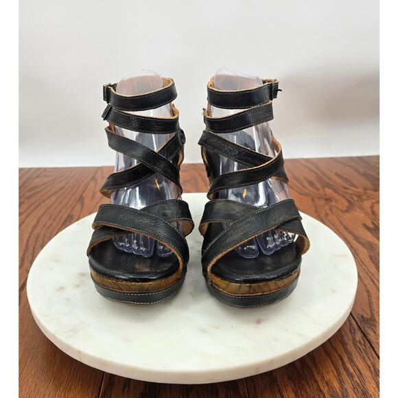 Bed Stu Juliana Wooden Wedge Sandals - Picture 2 of 8